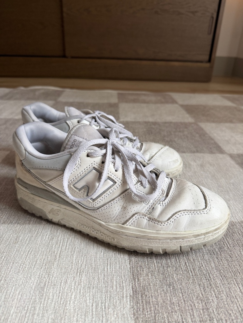 New Balance 550 Off-White Leather Low-Top Sneakers